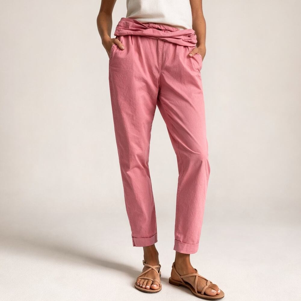 HATCH Blush Pink Ruched Waist Tapered Pants – Size 2
